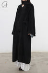 Mutedance 24 Autumn and Winter Collarless Buttoned Belt Long Coat MD-MD24FW20-DARK MD24FW19 MD24FW20